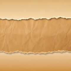 Strips of ripped textured adhesive kraft paper
