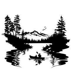 River Scene png, River Scene vector, River Scene clipart, River Landscape svg, River Scene wall art, River Mountain svg, River Scene SVG Bundle, Landscape Svg, Forest Svg, Adventure Svg, Outdoor Svg, 