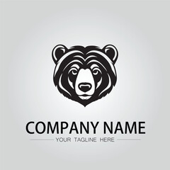 Bear head symbol company logo vector image on the white background
