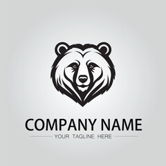 Bear head symbol company logo vector image on the white background