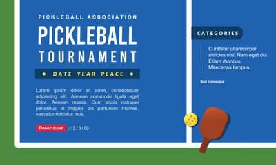 Premium and attractive editable vector file of pickleball competition poster best for your digital design and print mockup	