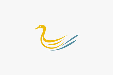 Illustration vector graphic of modern minimalist duck speed move. Good for logo