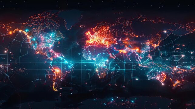 A map showing the global rollout of 5G networks, with highlighted areas indicating active regions and planned expansions
