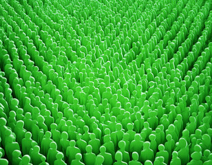 Obraz premium abstract 3D Graphic in Green, big crowd of people