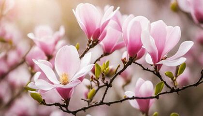 Obraz premium Beautiful Magnolia In Nature