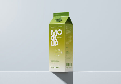 Juice Box Packaging Mockup for Packaging Design and Retail Branding