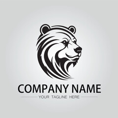 Bear head symbol company logo vector image on the white background