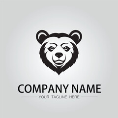 Bear head symbol company logo vector image on the white background