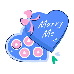 Get this flat sticker of proposal gift 
