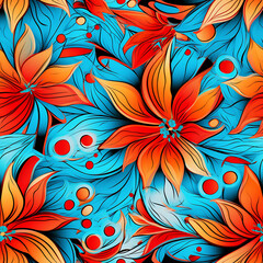 Flowers digital art seamless pattern, the design for apply a variety of graphic works