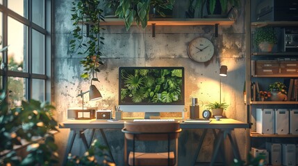 Office and Workspace Creative Environment: A photo depicting a creative environment in an office or workspace