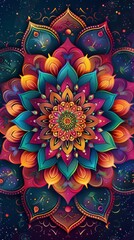Colorful illustration of mandala patterns