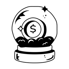 Here’s a hand drawn icon of business prediction 