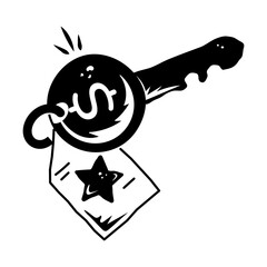 A well-designed glyph icon of business key 