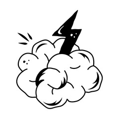 Check out hand drawn icon of brainstorming 