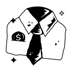 Grab this doodle icon of office shirt 