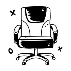Latest glyph icon of an office chair 