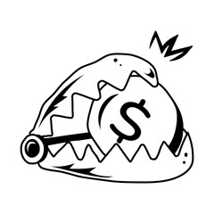 Here’s a hand drawn icon of money trap 