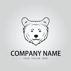 Bear head symbol company logo vector image on the white background