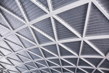 modern of metal roof structure of modern building