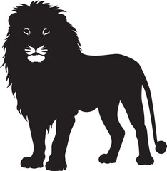 Lion Silhouette Vector Illustration White Background
