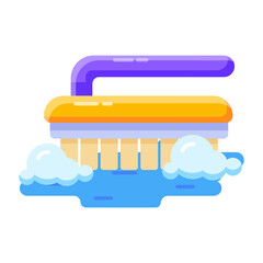 Handy flat icon of a washing brush 