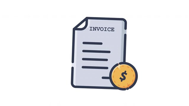 Invoice Icon Loop Animation 4K Transparant Alpha chanel 