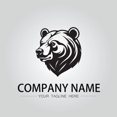 Bear head symbol logo company vector image on the white background