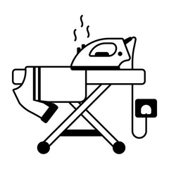 Ready to use glyph icon of an ironing stand 