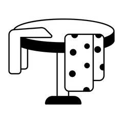Editable glyph icon of table clothes 