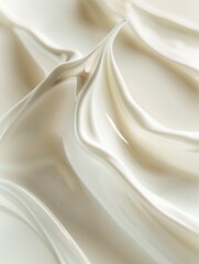 Obraz premium A close up of white cream with a swirl.