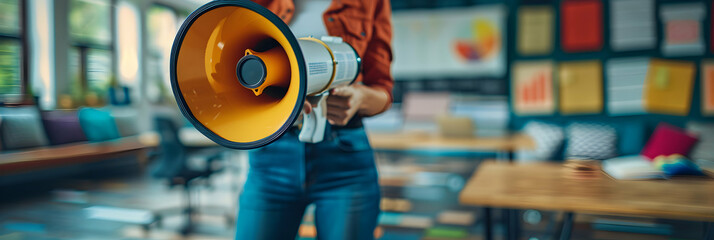 Photo realistic concept: Public Relations Specialist Managing Media Relations at Startup to Enhance Image and Communicate Key Messages