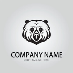 Bear head symbol logo company vector image on the white background