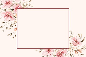 Banner with frame made of beautiful background. Springtime composition with copy space.