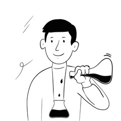 character black white of scientist laboratorium