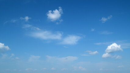 White clouds background. Blue sky with copyspace background. Timelapse.