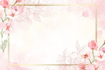 Banner with frame made of beautiful background. Springtime composition with copy space.