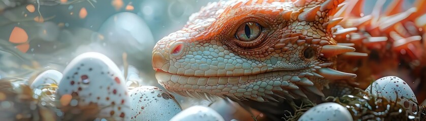 Fototapeta premium Imagine a fantasy creature whose eggs possess magical properties when consumed