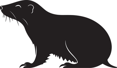 Mole Silhouette Vector Illustration White Background