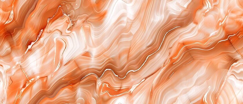 Abstract terracotta marble texture background with smooth wavy lines, elegant and modern design. Tile repeatable patterns. 