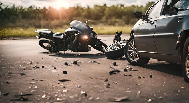 Accident between vehicles on the road.