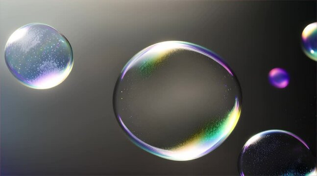 3D vector colorful soap bubbles moving abstract style. Spherical background floating in the air, bright stylish background