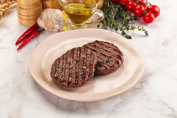 Grilled beef cutlet for burger