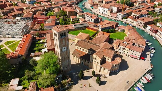 Aerial view of Church of Saints Mary and Donato, Murano, Italy