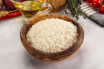 Dry Arborio rice for risotto