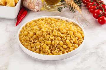 Italian cuisine - dry conchiglie pasta