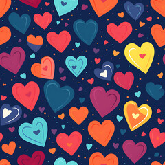 Heart digital art seamless pattern, the design for apply a variety of graphic works
