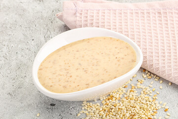 Sesame sauce in the bowl