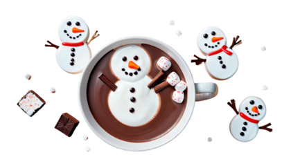 hot melted chocolate snowman christmas marshmallow holiday decoration food festive cocoa home celebration nobody winter tradition decorated happy closeup light sweet cup drink dessert mug white
