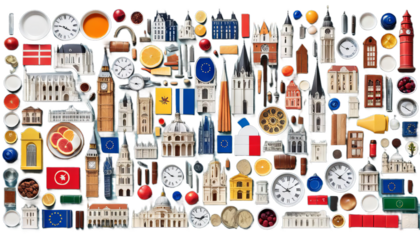 colors architecture europe art attraction banner beautiful blue bridge building cathedral city landscape colourful day destination dome eiffel tower europa european famous flag france global historic